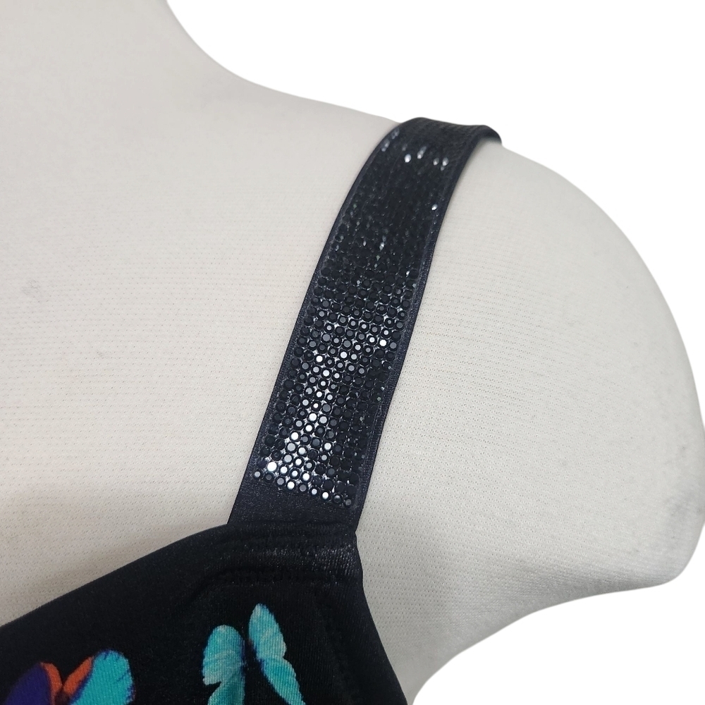 NWT VICTORIA'S SECRET ELECTRIC BUTTERFLIES SHINE STRAP WICKED BIKINI TOP SZ 38DD - Picture 6 of 11